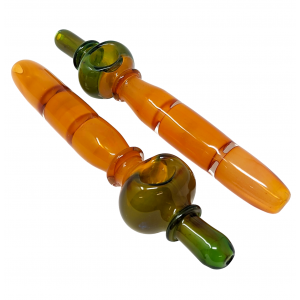 8" Gold Fumed Ombre Top Hat Dual Pinch Steamroller Hand Pipe - (Pack of 2) [STJ78]